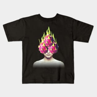 Passion fruit head portrait Kids T-Shirt